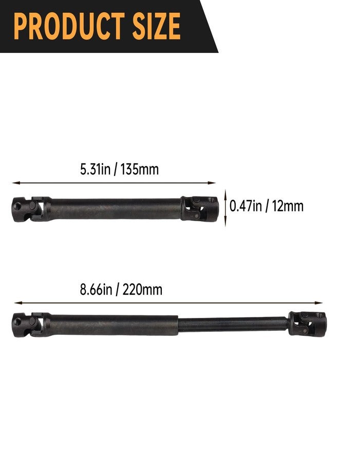 FriHobby Splined Steel Universal Drive Shaft Driveshafts CVD Axle Shaft 1/10 Scale RC Crawler Car Upgrades Replacement for Traxxas Axial Tamiya RC4WD Redcat Racing (135-220mm Length) - Image 2